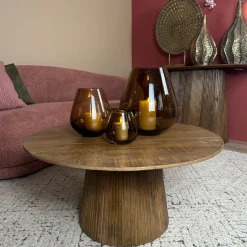 Glazen 'Tasman' Windlicht | Brown | Verkrijgbaar in 3 maten | Chique-Living