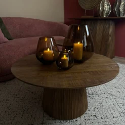 Glazen 'Tasman' Windlicht | Brown | Verkrijgbaar in 3 maten | Chique-Living