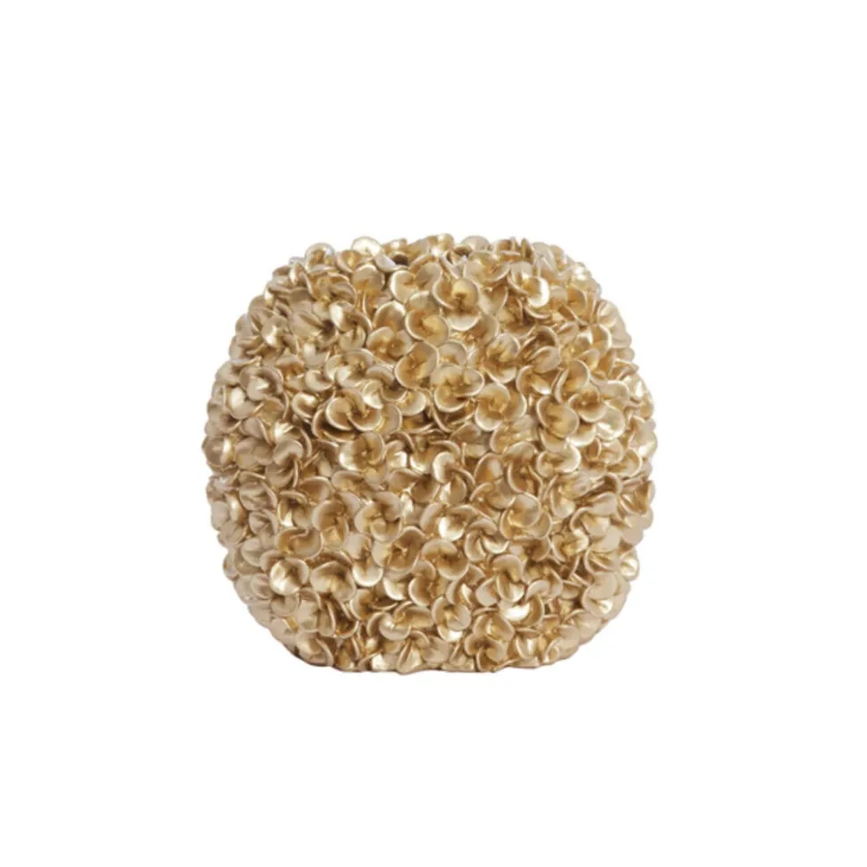 Gouden Bloemen Vaas Ovaal | Elegante Vaas 31,5x17x28cm