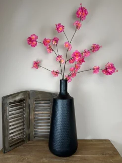 Grote Zwarte Vaas Aluminium | Colmore 24x61cm | Chique Living
