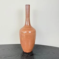 Hoge Vaas Amberkleur | Smalle Hals 21x60cm | Chique Living