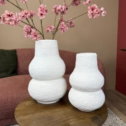 Ivory Japandi Vaas – Robuuste Aardewerk Vaas in Unieke Vorm | 2 maten