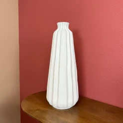 Ivory Japandi Vaas Hoog Smal – 51cm Aardewerk Vaas | Minimalistisch Design