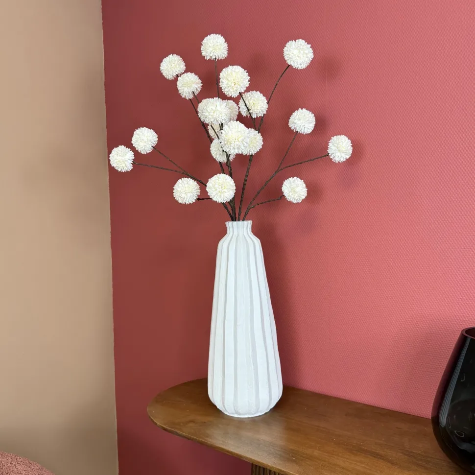 Ivory Japandi Vaas Hoog Smal – 51cm Aardewerk Vaas | Minimalistisch Design