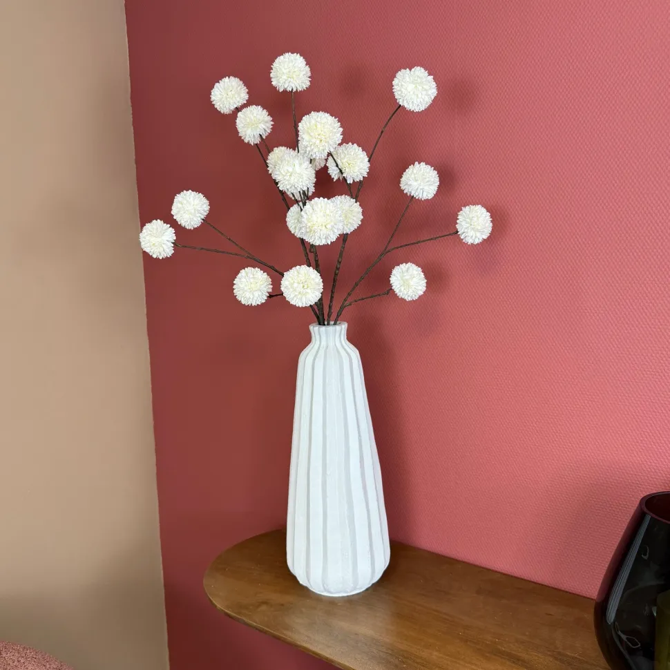 Ivory Japandi Vaas Hoog Smal – 51cm Aardewerk Vaas | Minimalistisch Design