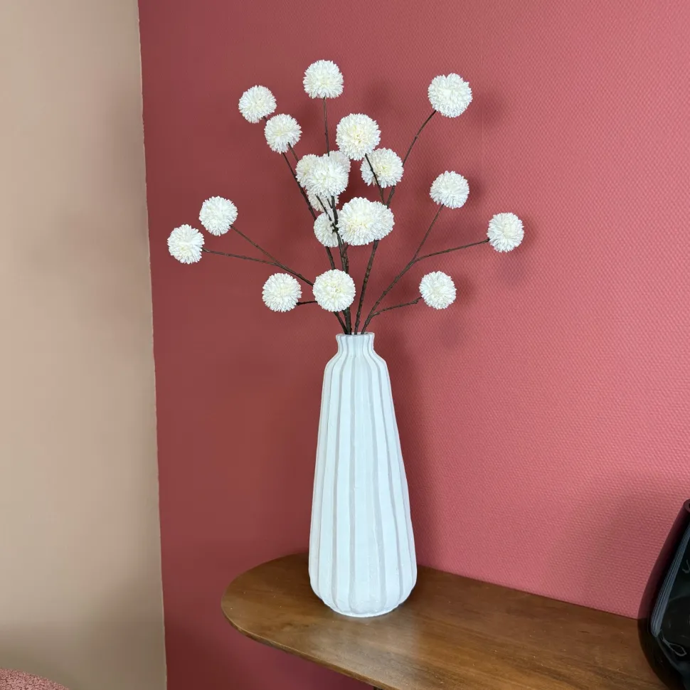 Ivory Japandi Vaas Hoog Smal – 51cm Aardewerk Vaas | Minimalistisch Design
