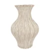 Ivory Vaas ‘Lima’ – Aardewerk Vaas met Reliëf | 21x21x31 cm | Chique-Living Meta Description: