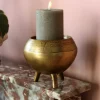 Kaarsenhouder 'Luro' | Vase The World | Goud | Ø12 x H14 cm | Chique-Living