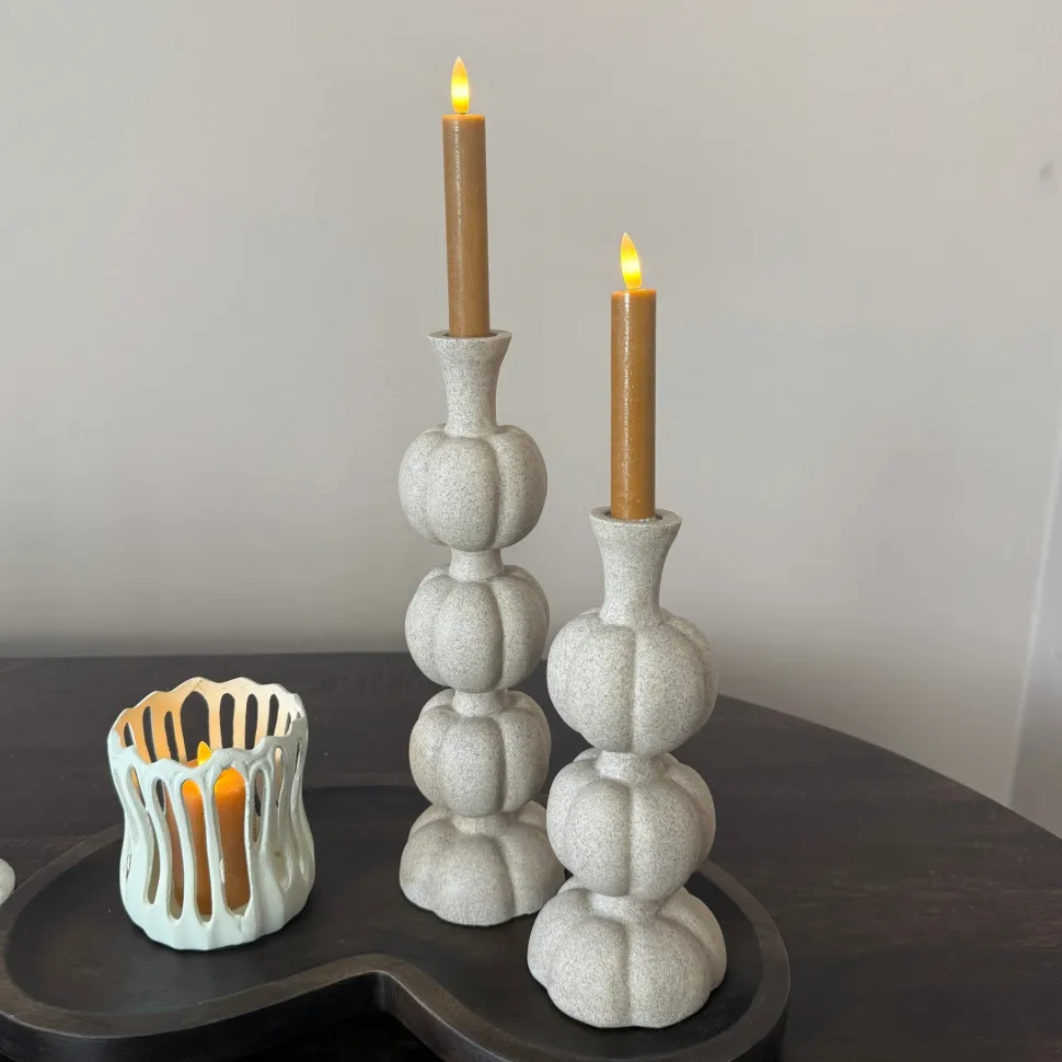 Kandelaar 'AUBURN' | Taupe | In 2 maten | Chique-Living