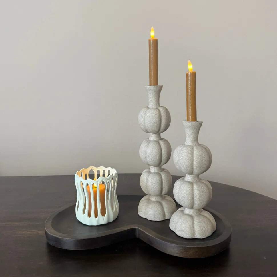 Kandelaar 'AUBURN' | Taupe | In 2 maten | Chique-Living