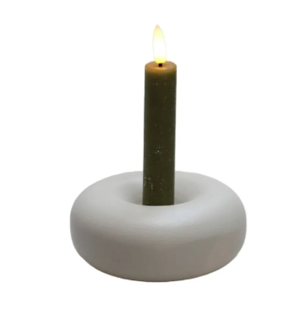 Kandelaar 'Batavo' | Vase The World | Ivory | Ø13 x H3 cm | Chique-Living