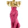 Kandelaar Leeuw kopen | Luxe Decoratieve Kandelaar Roze/Goud 35cm | Kolony – Chique Living