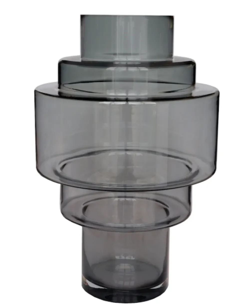 Kasai Vaas Smoke Grey – Vase The World | Glazen design in 2 maten