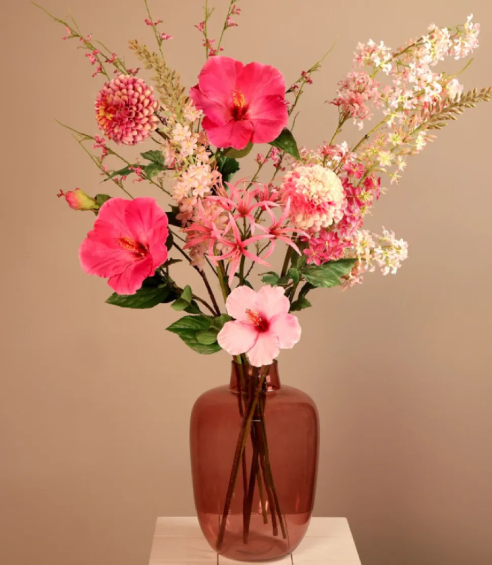 Kunstbloem Hibiscus XL Roze – 102 cm Hoog | Realistische kunstbloemen
