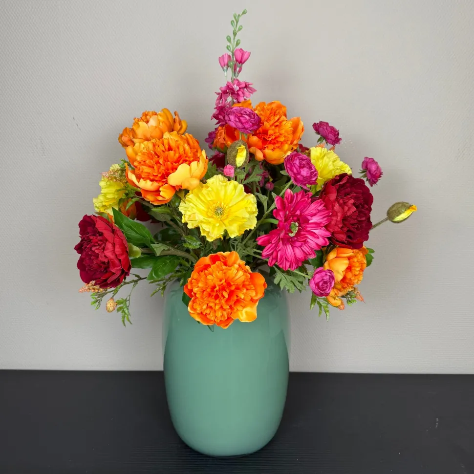 Kunstbloemen Boeket ‘Sunny Vibe’ – Met of Zonder Vaas | Chique-Living