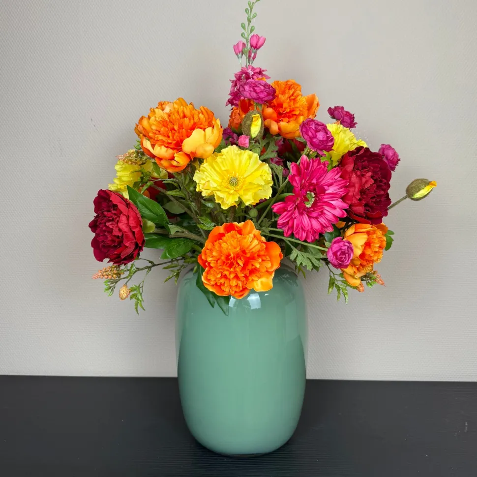 Kunstbloemen Boeket ‘Sunny Vibe’ – Met of Zonder Vaas | Chique-Living