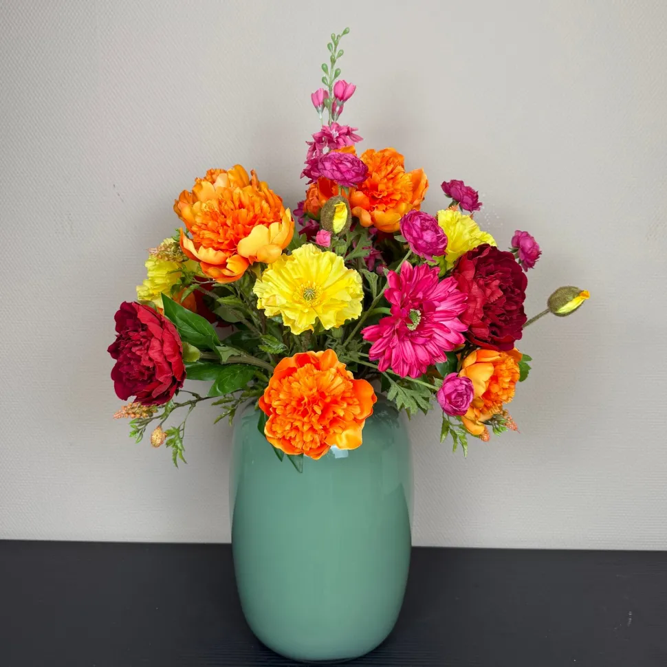 Kunstbloemen Boeket ‘Sunny Vibe’ – Met of Zonder Vaas | Chique-Living