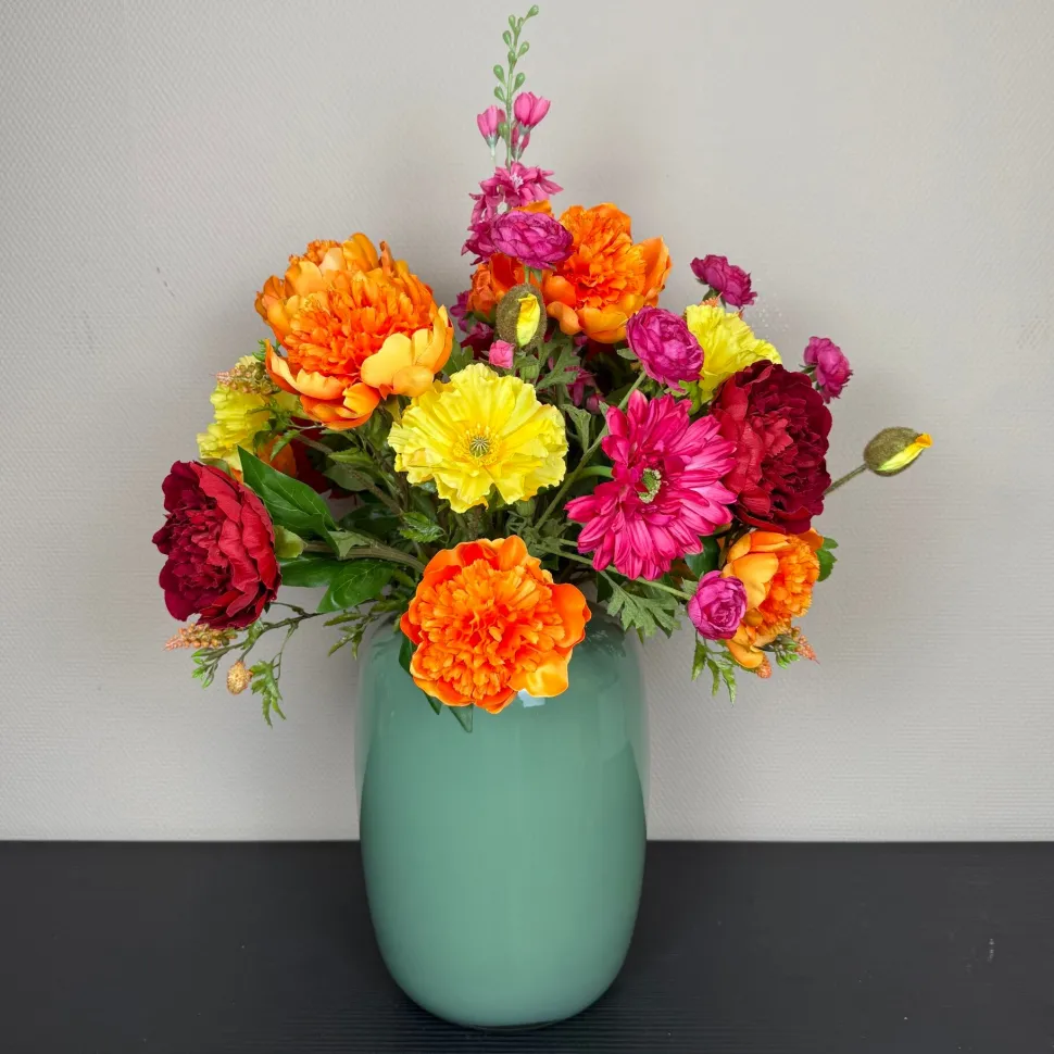 Kunstbloemen Boeket ‘Sunny Vibe’ – Met of Zonder Vaas | Chique-Living