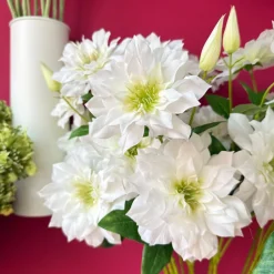 Kunstbloemen Clematis Diamantina Crème 71cm – Luxe, Volle Bloem