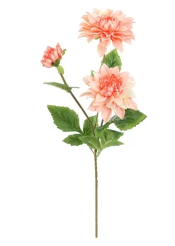 Kunstbloemen Dahlia Peach x3 66cm – Volle Tak met 3 Bloemen