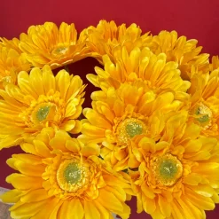Kunstbloemen Gerbera Geel 55cm – Vrolijke, Levensechte Zijdebloem