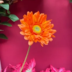 Kunstbloemen Gerbera Oranje 55cm – Felle Diepe Kleur