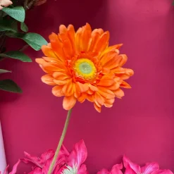 Kunstbloemen Gerbera Oranje 55cm – Felle Diepe Kleur