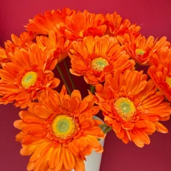 Kunstbloemen Gerbera Oranje 55cm – Felle Diepe Kleur