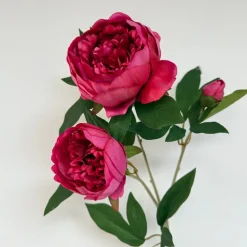 Kunstbloemen Pioenroos Donkerroze 69cm – Rijke, Romantische Bloem