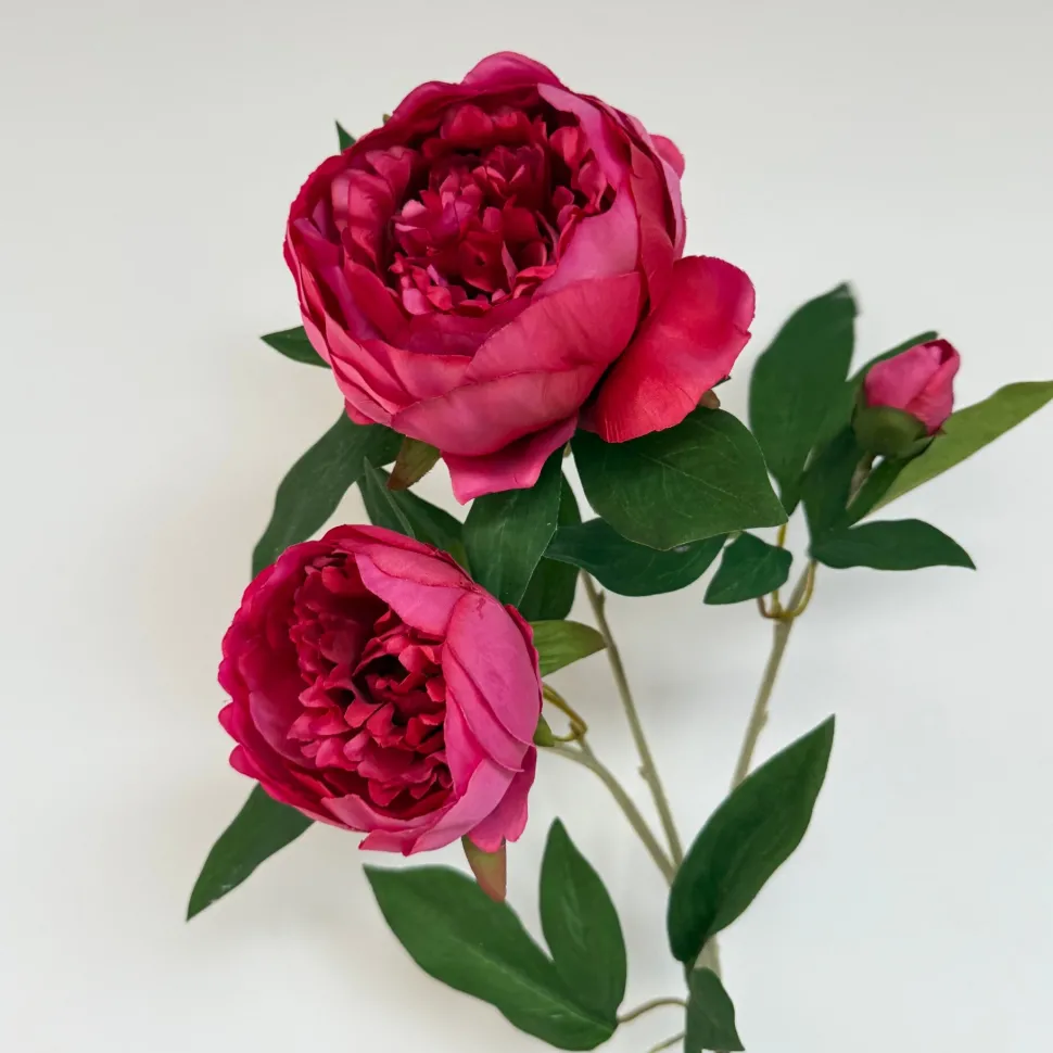 Kunstbloemen Pioenroos Donkerroze 69cm – Rijke, Romantische Bloem