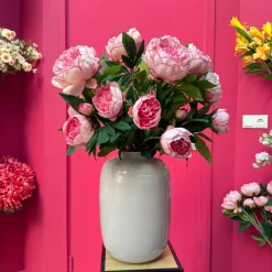 Kunstbloemen Pioenroos Roze 69cm – Romantische, Volle Bloem