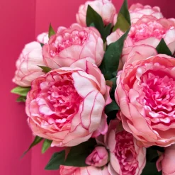 Kunstbloemen Pioenroos Roze 69cm – Romantische, Volle Bloem