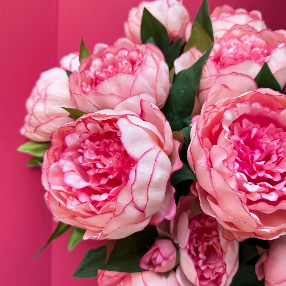 Kunstbloemen Pioenroos Roze 69cm – Romantische, Volle Bloem