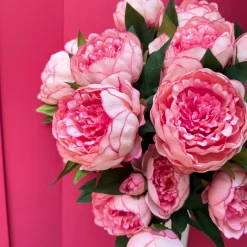 Kunstbloemen Pioenroos Roze 69cm – Romantische, Volle Bloem