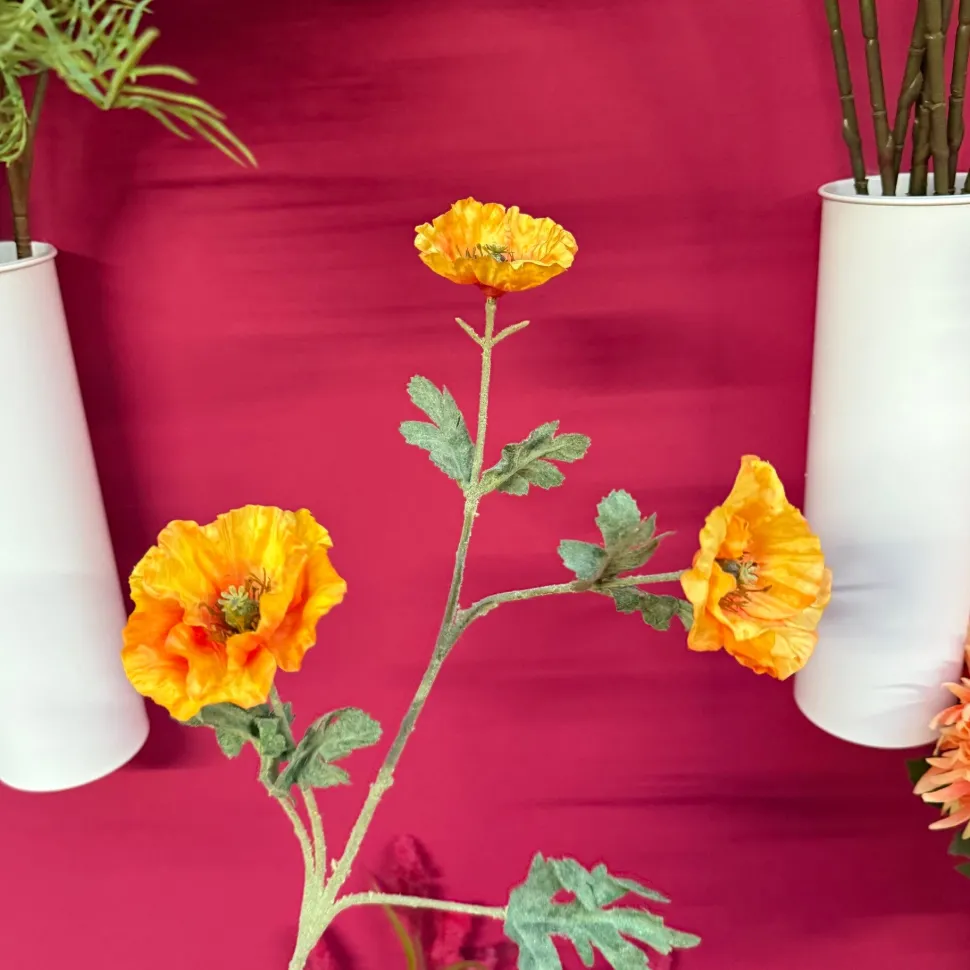 Kunstbloemen Poppy Oranje 73cm – Vrolijke Klaproos voor Elk Boeket