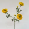 Kunstbloemen Ranonkel Geel 65cm – Tak met 3 Bloemen