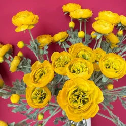 Kunstbloemen Ranonkel Geel 65cm – Tak met 3 Bloemen