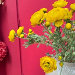 Kunstbloemen Ranonkel Geel 65cm – Tak met 3 Bloemen