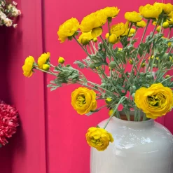 Kunstbloemen Ranonkel Geel 65cm – Tak met 3 Bloemen
