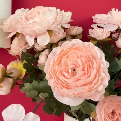 Kunstbloemen Ranonkel Lichtroze x3 59cm – Zachte, Romantische Tak