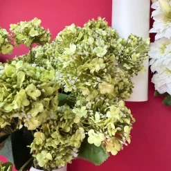 Kunstbloemen Snowball Green 61cm – Groene Tak met 3 Bollen