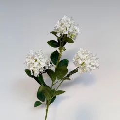 Kunstbloemen Snowball White 64cm – Tak met 3 Bollen