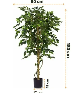 Kunstplant Ficus Groen 180cm – Natuurgetrouw & Stijlvol