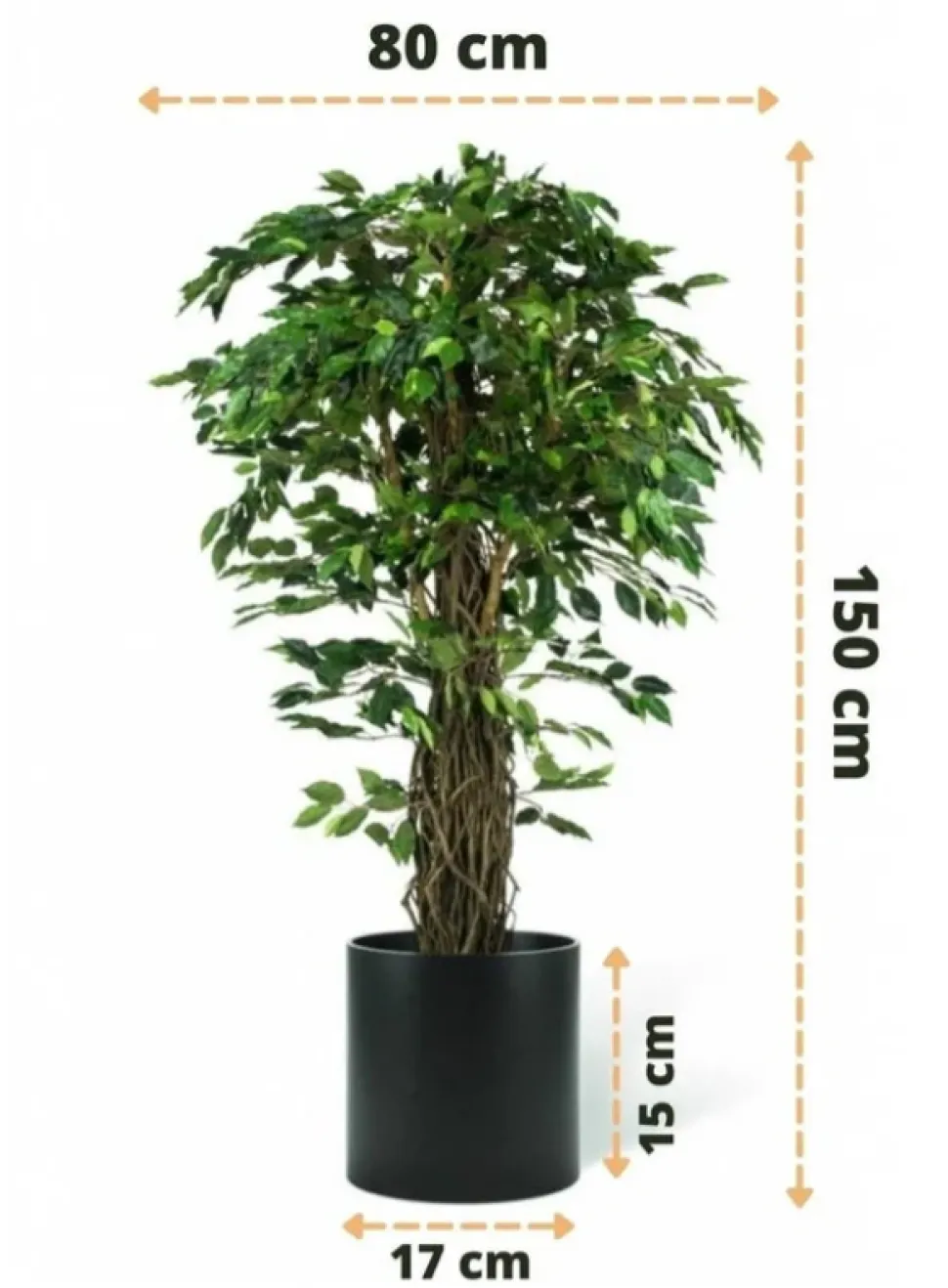 Kunstplant Ficus Tropisch Liana 150cm – Natuurgetrouwe Luxe