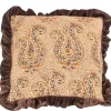 Kussen ‘Batik met Roezels’ Sandstone kopen | Luxe Sierkussen 45x45cm met Print | Chique Living