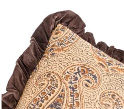 Kussen ‘Batik met Roezels’ Sandstone kopen | Luxe Sierkussen 45x45cm met Print | Chique Living