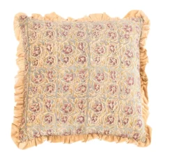 Kussen ‘Floral met Roezels’ Rosewood kopen | Luxe Sierkussen 45x45cm met Bloemmotief | Chique Living
