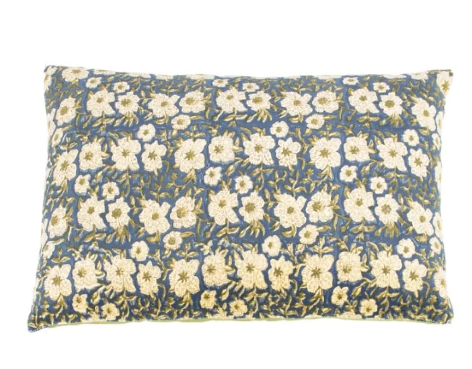 Kussen ‘Floral’ Smaragd kopen | Luxe Sierkussen 40x60cm met Bloemmotief | Chique Living