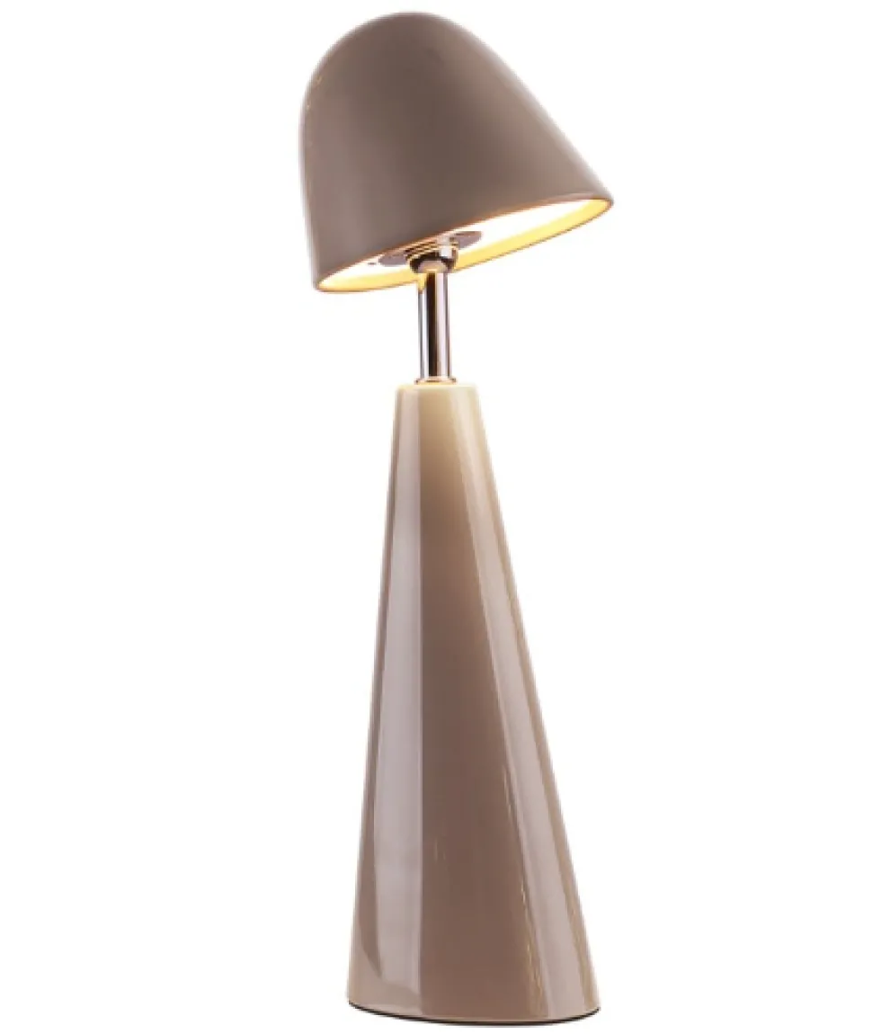 LED Bureaulamp ‘Dot’ Taupe kopen | Draadloze Tafellamp op Accu met Kleurstanden | Chique Living