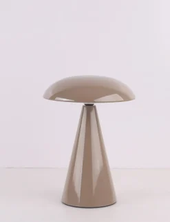 LED Bureaulamp ‘Mushie’ Taupe kopen | Draadloze Tafellamp op Accu met Kleurstanden | Chique Living